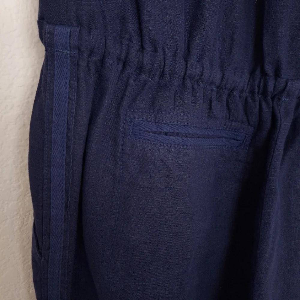 Joie Corrine Navy Linen Sleeveless Jumpsuit